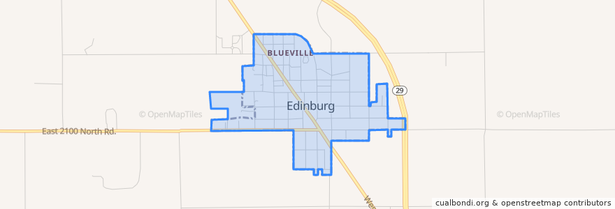 Mapa de ubicacion de Edinburg.