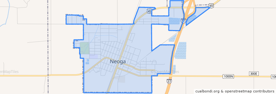 Mapa de ubicacion de Neoga.