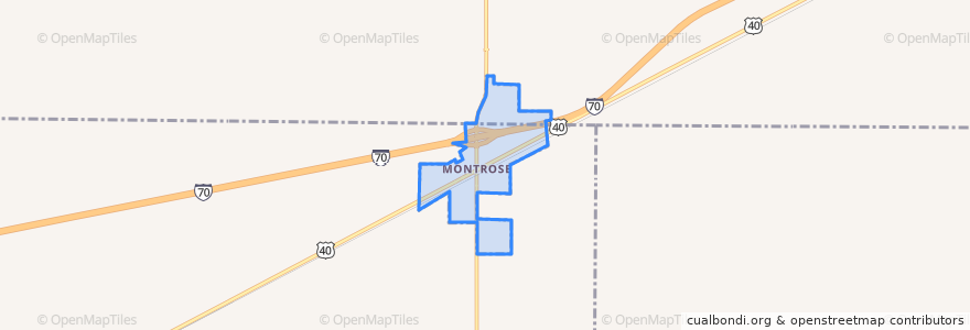 Mapa de ubicacion de Montrose.