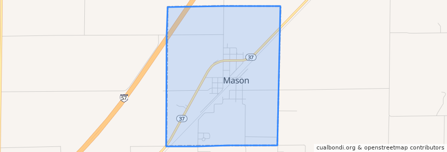 Mapa de ubicacion de Mason.