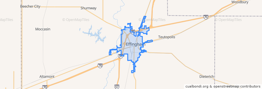 Mapa de ubicacion de Effingham.