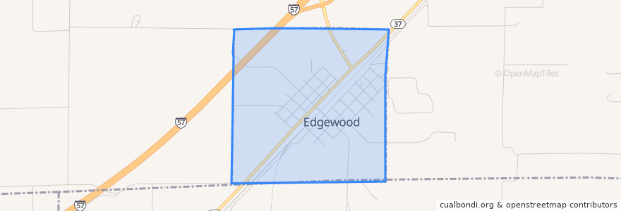 Mapa de ubicacion de Edgewood.