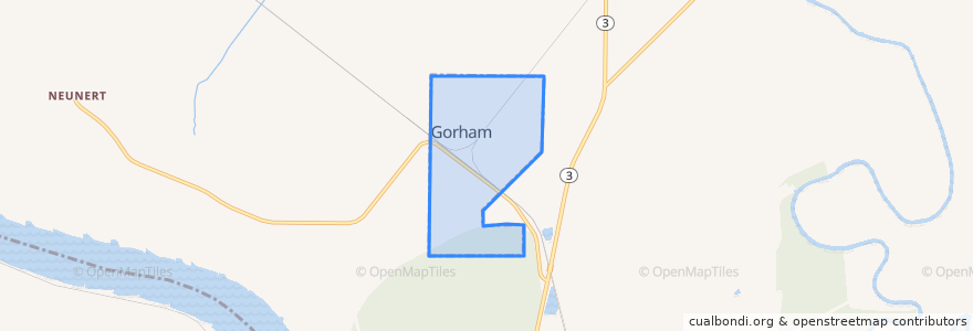 Mapa de ubicacion de Gorham.