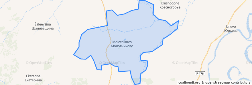 Mapa de ubicacion de Молотниковское сельское поселение.