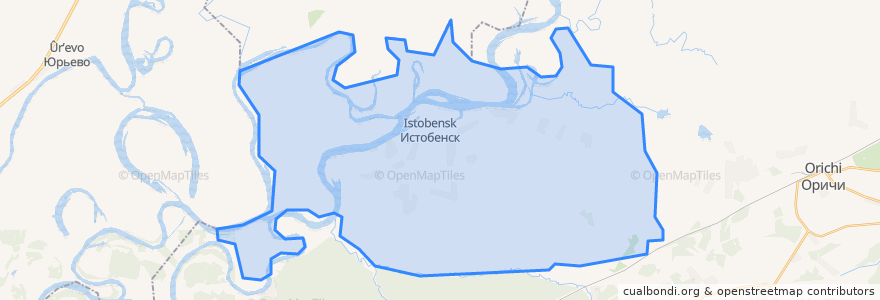 Mapa de ubicacion de Истобенское сельское поселение.