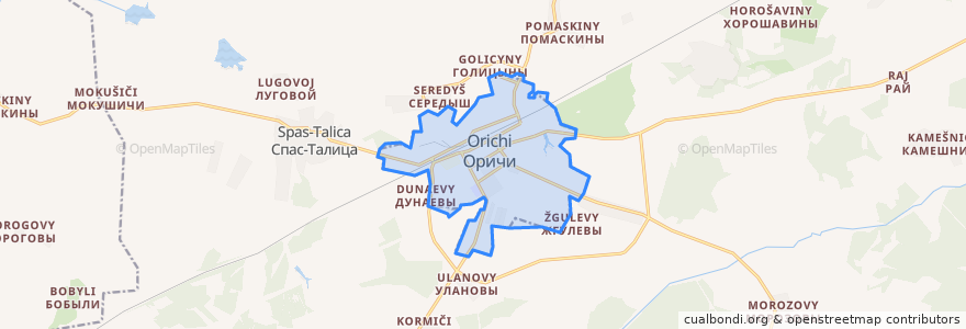 Mapa de ubicacion de Оричевское городское поселение.