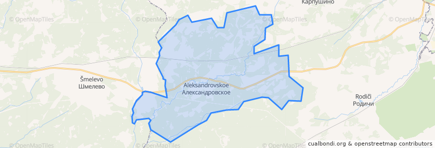 Mapa de ubicacion de Александровское сельское поселение.