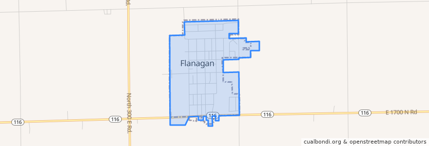 Mapa de ubicacion de Flanagan.