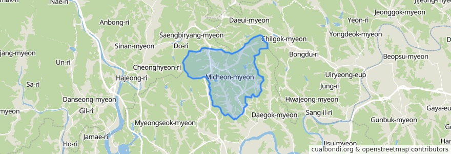 Mapa de ubicacion de 미천면.