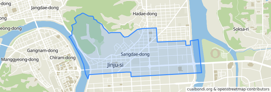 Mapa de ubicacion de 상대동.