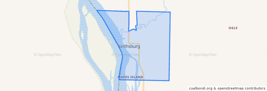 Mapa de ubicacion de Keithsburg.