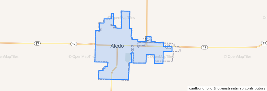 Mapa de ubicacion de Aledo.