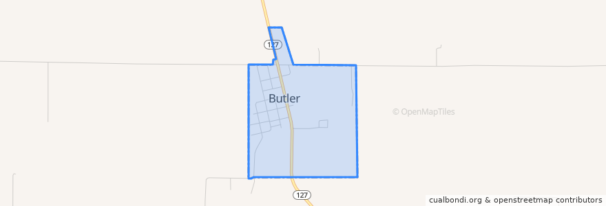 Mapa de ubicacion de Butler.