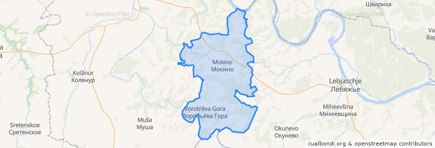 Mapa de ubicacion de Мокинское сельское поселение.