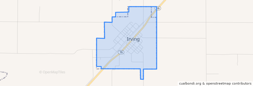 Mapa de ubicacion de Irving.