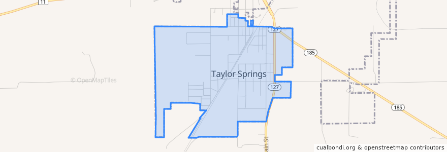 Mapa de ubicacion de Taylor Springs.