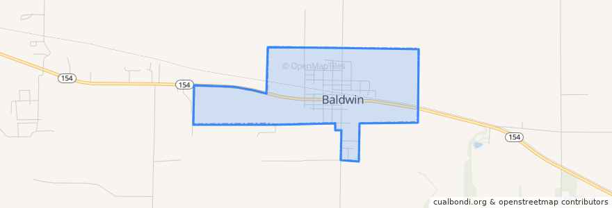 Mapa de ubicacion de Baldwin.