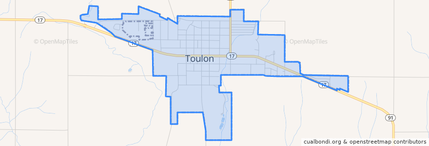 Mapa de ubicacion de Toulon.