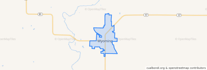 Mapa de ubicacion de Wyoming.