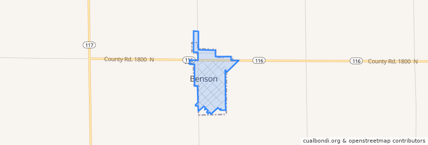 Mapa de ubicacion de Benson.