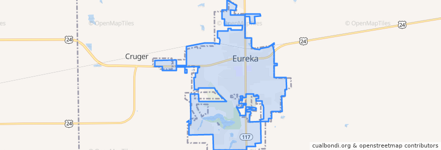 Mapa de ubicacion de Eureka.