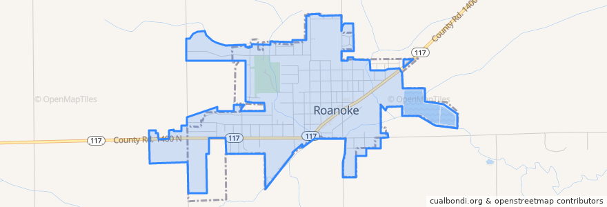 Mapa de ubicacion de Roanoke.