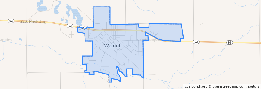 Mapa de ubicacion de Walnut.