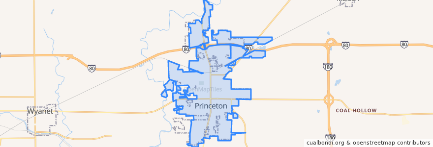 Mapa de ubicacion de Princeton.