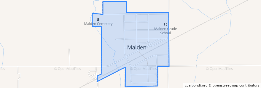 Mapa de ubicacion de Malden.