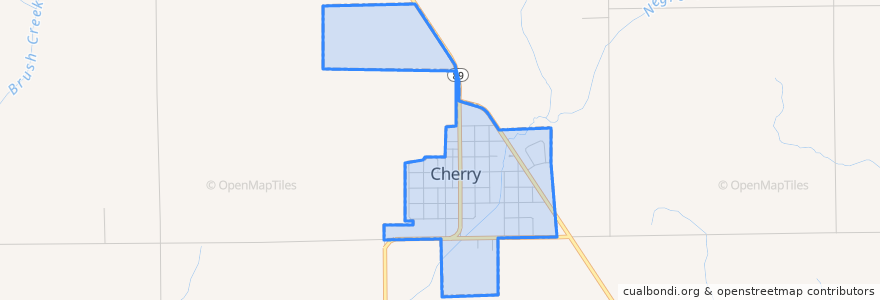 Mapa de ubicacion de Cherry.