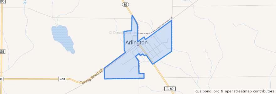 Mapa de ubicacion de Arlington.