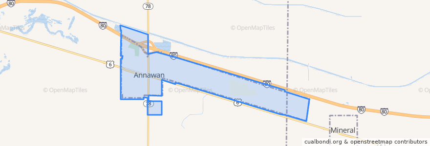 Mapa de ubicacion de Annawan.