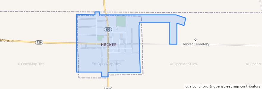 Mapa de ubicacion de Hecker.