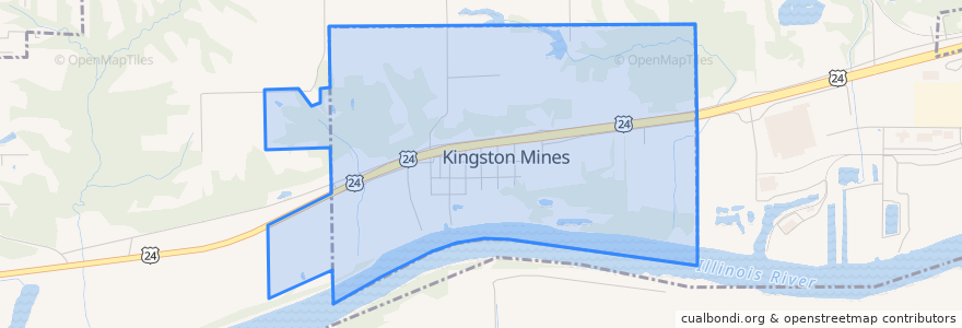 Mapa de ubicacion de Kingston Mines.