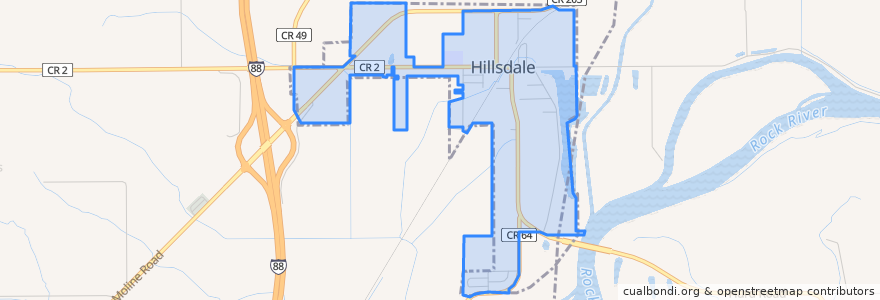 Mapa de ubicacion de Hillsdale.