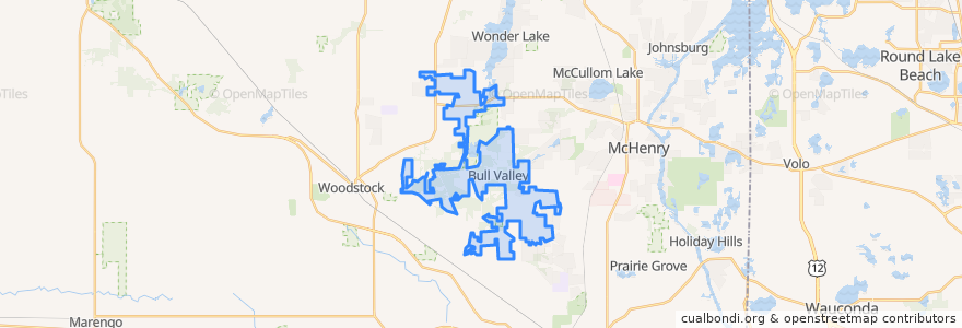 Mapa de ubicacion de Bull Valley.