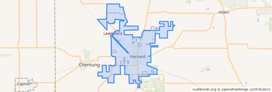 Mapa de ubicacion de Harvard.