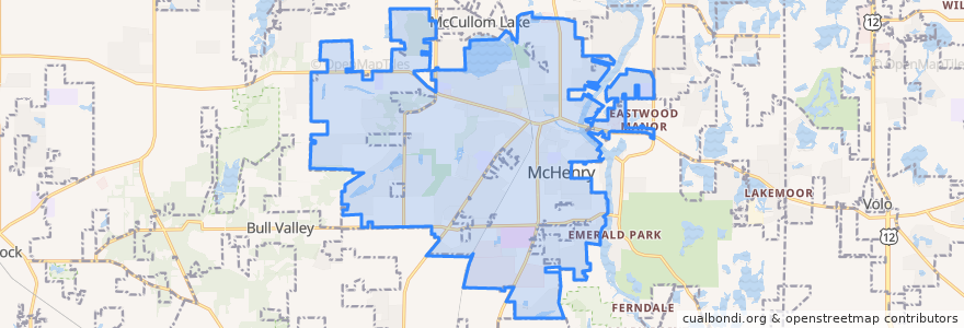 Mapa de ubicacion de McHenry.