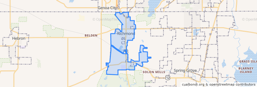 Mapa de ubicacion de Richmond.