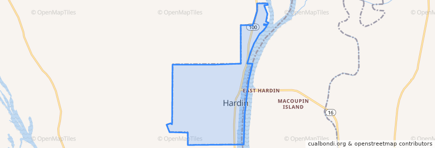 Mapa de ubicacion de Hardin.