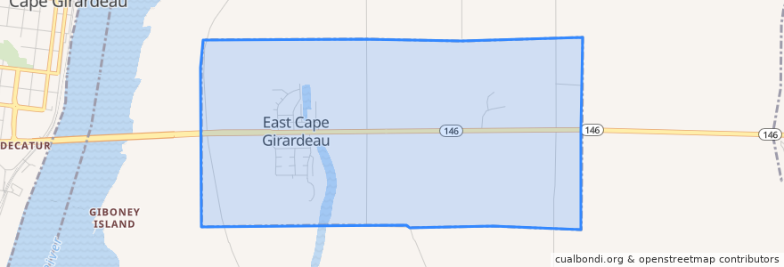 Mapa de ubicacion de East Cape Girardeau.