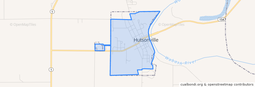 Mapa de ubicacion de Hutsonville.