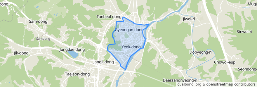 Mapa de ubicacion de 경안동.