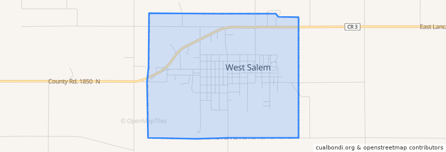 Mapa de ubicacion de West Salem.