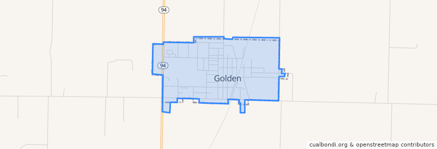 Mapa de ubicacion de Golden.