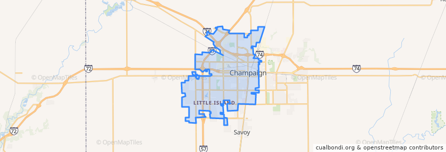 Mapa de ubicacion de Champaign.