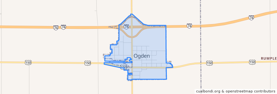 Mapa de ubicacion de Ogden.