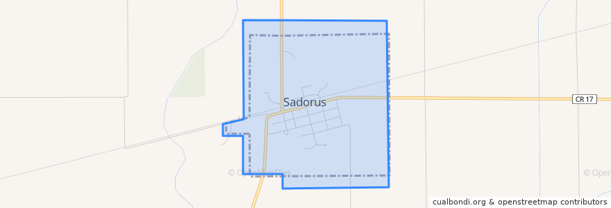 Mapa de ubicacion de Sadorus.