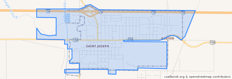 Mapa de ubicacion de St. Joseph.