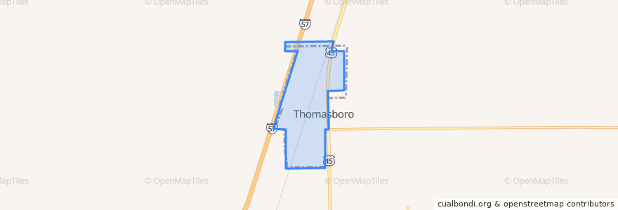 Mapa de ubicacion de Thomasboro.